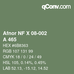 Farbcode: Afnor NF X 08-002 - A 465 | qconv.com