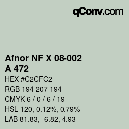 Code couleur: Afnor NF X 08-002 - A 472 | qconv.com