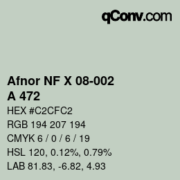 Code couleur: Afnor NF X 08-002 - A 472 | qconv.com