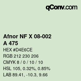 カラーコード: Afnor NF X 08-002 - A 475 | qconv.com