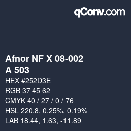 Farbcode: Afnor NF X 08-002 - A 503 | qconv.com