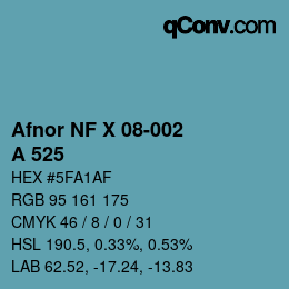 カラーコード: Afnor NF X 08-002 - A 525 | qconv.com