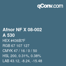 Code couleur: Afnor NF X 08-002 - A 530 | qconv.com