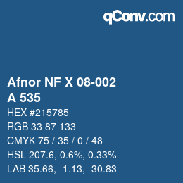 カラーコード: Afnor NF X 08-002 - A 535 | qconv.com