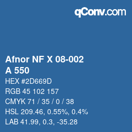 Farbcode: Afnor NF X 08-002 - A 550 | qconv.com