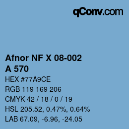 Color code: Afnor NF X 08-002 - A 570 | qconv.com