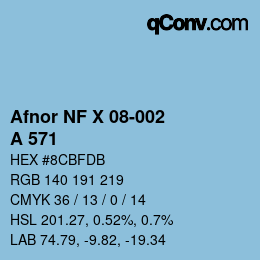 Código de color: Afnor NF X 08-002 - A 571 | qconv.com