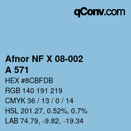 カラーコード: Afnor NF X 08-002 - A 571 | qconv.com