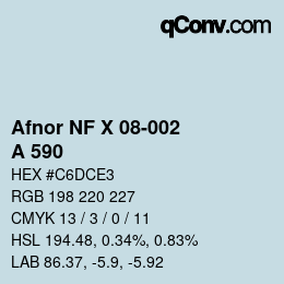 カラーコード: Afnor NF X 08-002 - A 590 | qconv.com