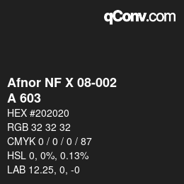 Farbcode: Afnor NF X 08-002 - A 603 | qconv.com