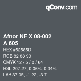 カラーコード: Afnor NF X 08-002 - A 605 | qconv.com