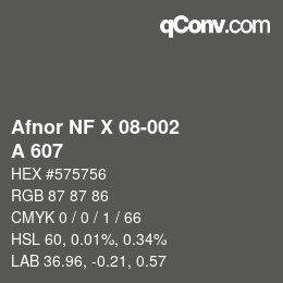 Farbcode: Afnor NF X 08-002 - A 607 | qconv.com