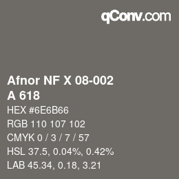 Farbcode: Afnor NF X 08-002 - A 618 | qconv.com