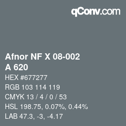 Code couleur: Afnor NF X 08-002 - A 620 | qconv.com