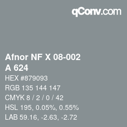 Code couleur: Afnor NF X 08-002 - A 624 | qconv.com