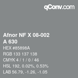 Farbcode: Afnor NF X 08-002 - A 630 | qconv.com