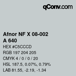 Código de color: Afnor NF X 08-002 - A 640 | qconv.com