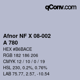 Code couleur: Afnor NF X 08-002 - A 780 | qconv.com