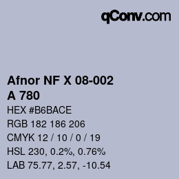 カラーコード: Afnor NF X 08-002 - A 780 | qconv.com