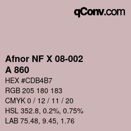 Farbcode: Afnor NF X 08-002 - A 860 | qconv.com