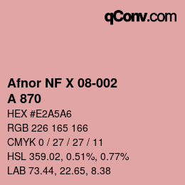 カラーコード: Afnor NF X 08-002 - A 870 | qconv.com