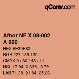 カラーコード: Afnor NF X 08-002 - A 880 | qconv.com