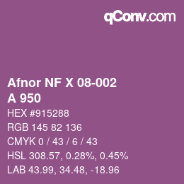Farbcode: Afnor NF X 08-002 - A 950 | qconv.com