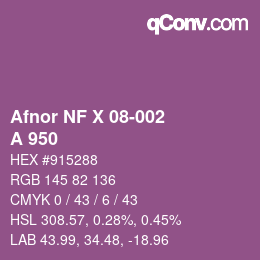 Código de color: Afnor NF X 08-002 - A 950 | qconv.com