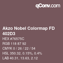Código de color: Akzo Nobel Colormap FD - 402D3 | qconv.com
