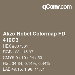 Color code: Akzo Nobel Colormap FD - 419G3 | qconv.com