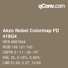 カラーコード: Akzo Nobel Colormap FD - 419G4 | qconv.com