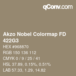 Código de color: Akzo Nobel Colormap FD - 422G3 | qconv.com