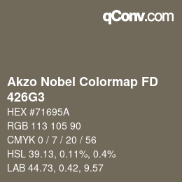Code couleur: Akzo Nobel Colormap FD - 426G3 | qconv.com