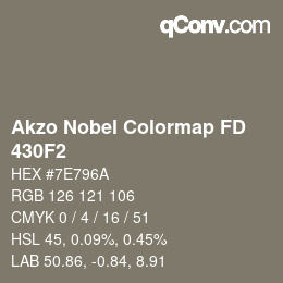 カラーコード: Akzo Nobel Colormap FD - 430F2 | qconv.com