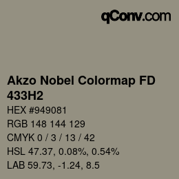Color code: Akzo Nobel Colormap FD - 433H2 | qconv.com