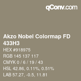 Color code: Akzo Nobel Colormap FD - 433H3 | qconv.com