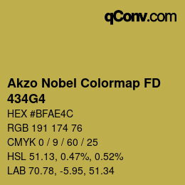 Código de color: Akzo Nobel Colormap FD - 434G4 | qconv.com