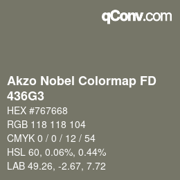 カラーコード: Akzo Nobel Colormap FD - 436G3 | qconv.com