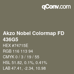 Código de color: Akzo Nobel Colormap FD - 436G5 | qconv.com