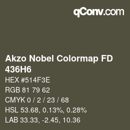 Código de color: Akzo Nobel Colormap FD - 436H6 | qconv.com