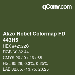Code couleur: Akzo Nobel Colormap FD - 443H5 | qconv.com