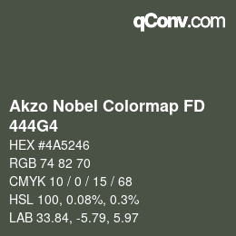 Código de color: Akzo Nobel Colormap FD - 444G4 | qconv.com