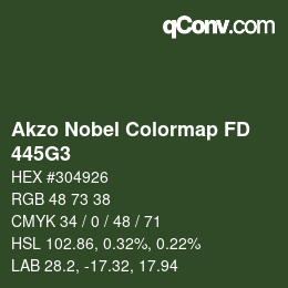 Código de color: Akzo Nobel Colormap FD - 445G3 | qconv.com