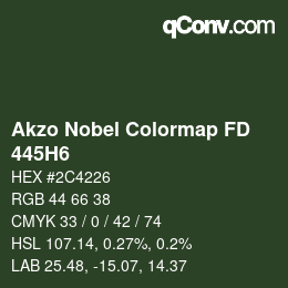 Código de color: Akzo Nobel Colormap FD - 445H6 | qconv.com
