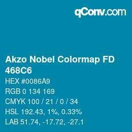 Code couleur: Akzo Nobel Colormap FD - 468C6 | qconv.com