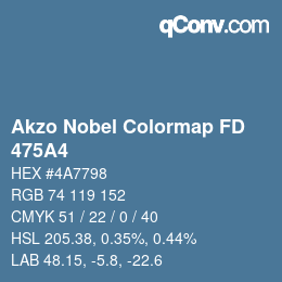 Code couleur: Akzo Nobel Colormap FD - 475A4 | qconv.com