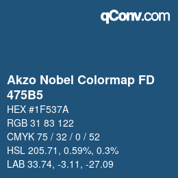 Código de color: Akzo Nobel Colormap FD - 475B5 | qconv.com