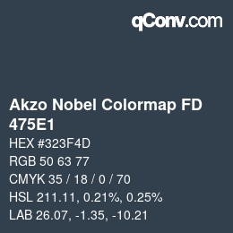 Código de color: Akzo Nobel Colormap FD - 475E1 | qconv.com