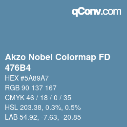 Color code: Akzo Nobel Colormap FD - 476B4 | qconv.com