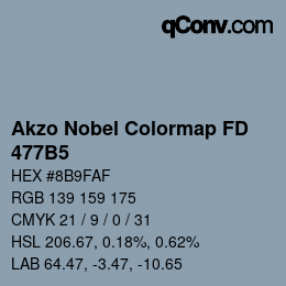 Code couleur: Akzo Nobel Colormap FD - 477B5 | qconv.com